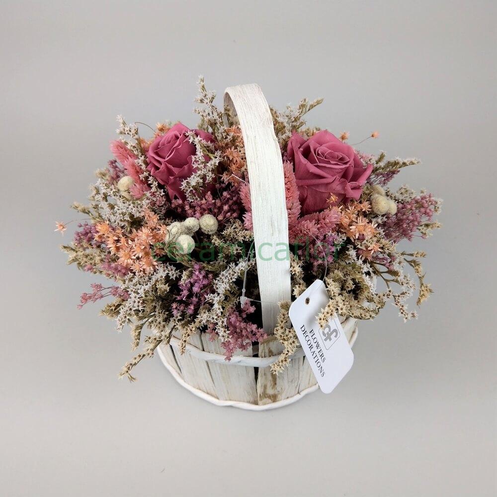 Bouquet fiori finti Dalia country rosa