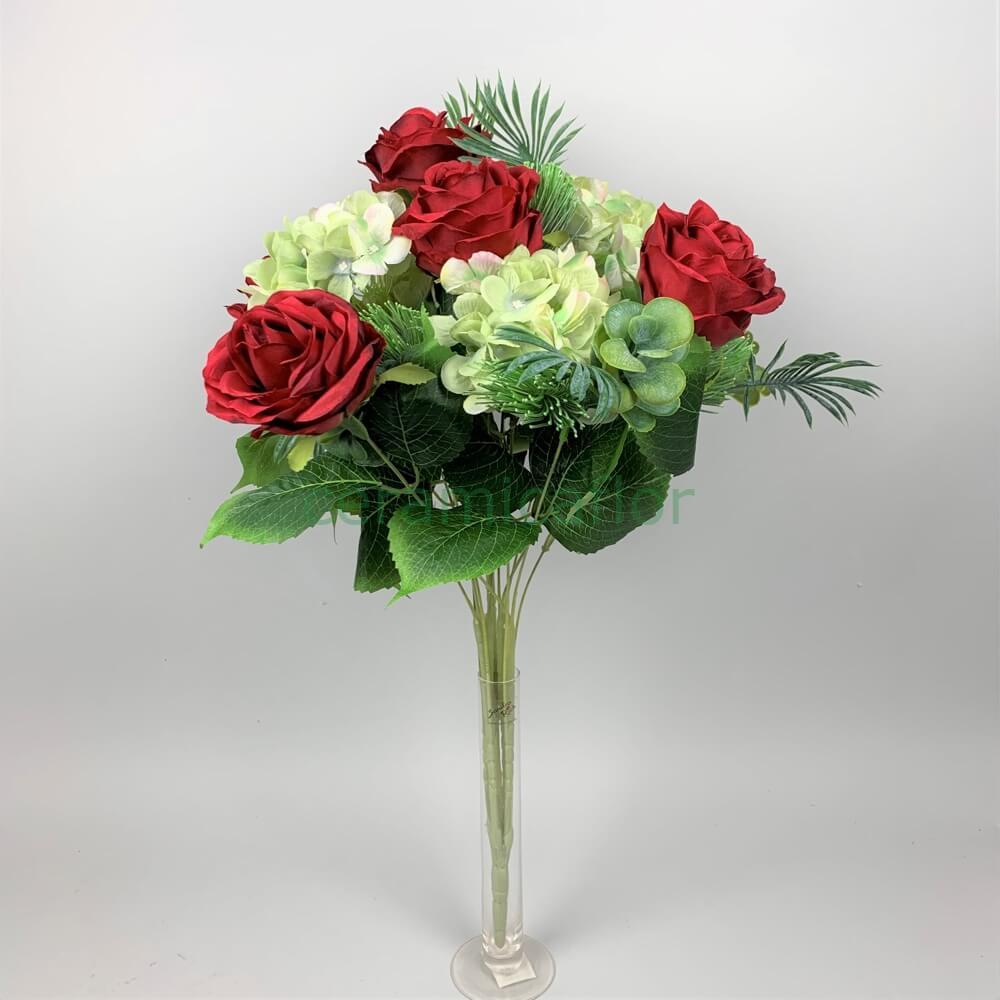 BOUQUET ROSE/ORTENSIE CM65 RED