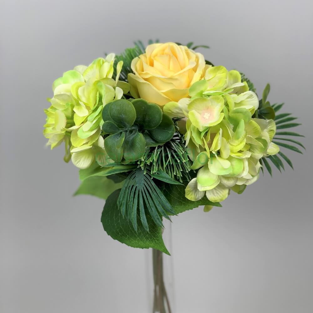 BOUQUET ROSE/ORTENSIE CM 36 YEL